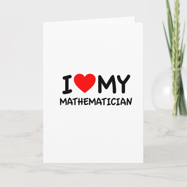 Ich Liebe mein Mathematiker Karte (Vorderseite)