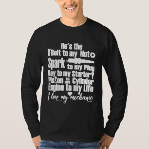 Ich Liebe mein Mechanikgedicht Girlfriend Ehefrau T-Shirt