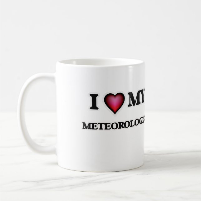 Ich Liebe mein Meteorologe Kaffeetasse (Links)
