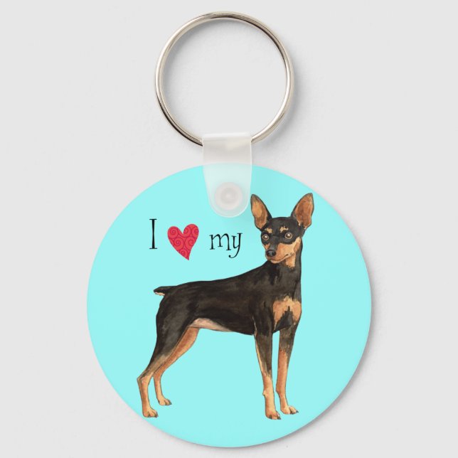 Ich Liebe mein Min-Button Schlüsselanhänger (Vorderseite)