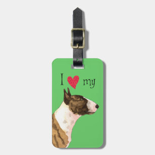 Ich Liebe mein Mini Bull Terrier Gepäckanhänger