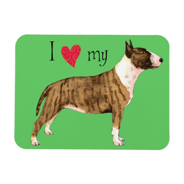 Ich Liebe mein Mini Bull Terrier Magnet (Horizontal)