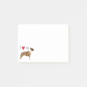 Ich Liebe mein Mini Bull Terrier Post-it Klebezettel