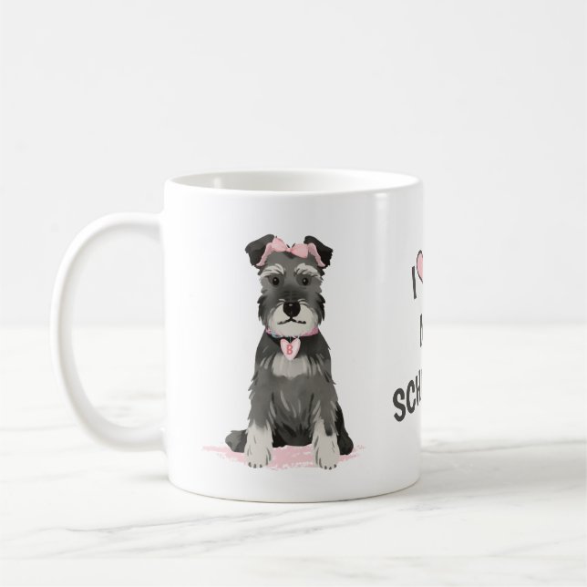 Ich Liebe mein Mini Schnauzer Kaffeetasse (Links)