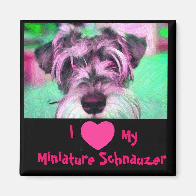Ich Liebe mein Miniaturschnauzer-Magnet Magnet (Vorne)