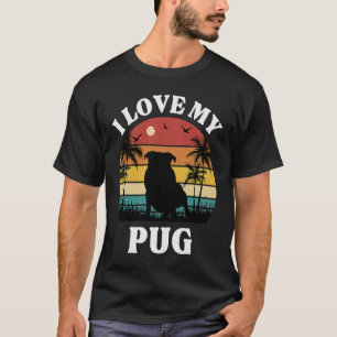 Ich Liebe mein Mops Hund Gegenwart Niedlichen Mops T-Shirt