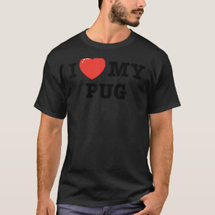 Ich Liebe Mein Mops Hund Liebe Herz T-Shirt