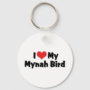 Ich liebe mein Mynah-Vogel mit Herz - Vogelliebhab Schlüsselanhänger