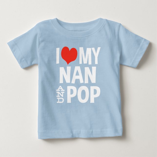 Ich Liebe Mein Nan und Pop Baby T-shirt (Vorderseite)
