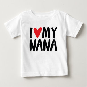 Ich Liebe mein Nana-Handgezeichnetes Design Baby T-shirt
