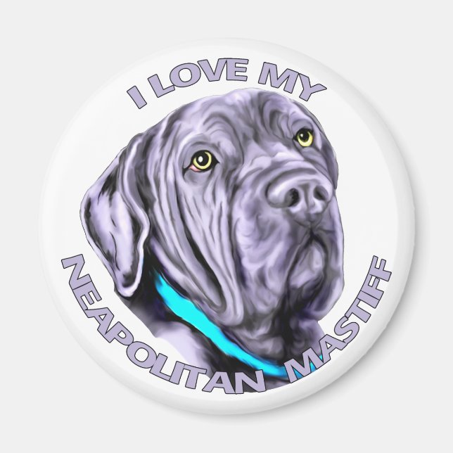 Ich Liebe mein neapolitanischer Mastiff Magnet (Vorne)