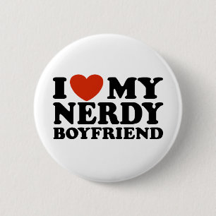 Ich Liebe mein Nerdy Boyfriend Button