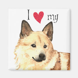 Ich Liebe mein norwegisches Buhund Magnet