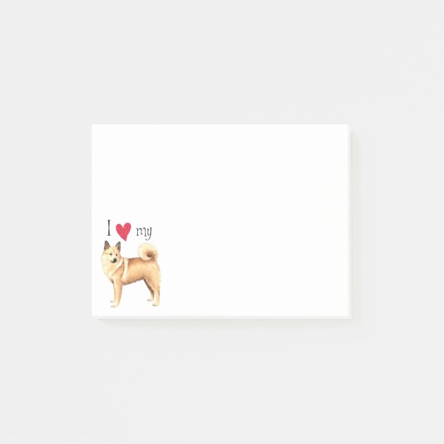Ich Liebe mein norwegisches Buhund Post-it Klebezettel (Vorderseite)