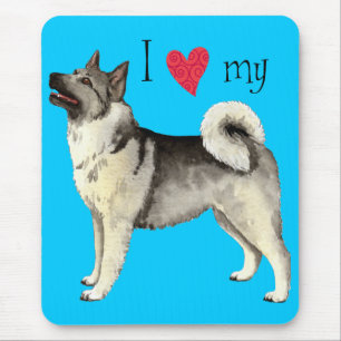 Ich Liebe mein norwegisches Elkhound Mousepad