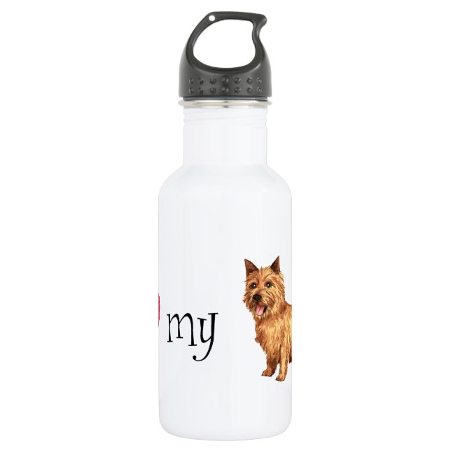 Ich Liebe mein Norwich Terrier Trinkflasche (Vorderseite)
