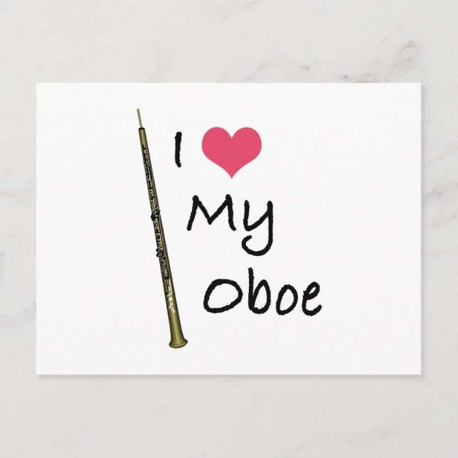 Ich Liebe mein Oboe Postkarte (Vorderseite)