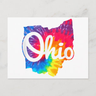 Ich liebe mein Ohio-Heim Schriftzug Tie Dye Ohio Postkarte