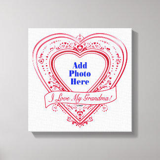 Ich Liebe mein Oma! Foto Red Hearts Leinwanddruck