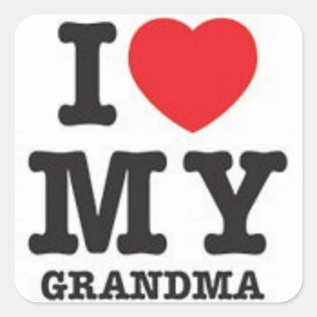 Ich Liebe mein Oma-Sticker Quadratischer Aufkleber (Vorderseite)