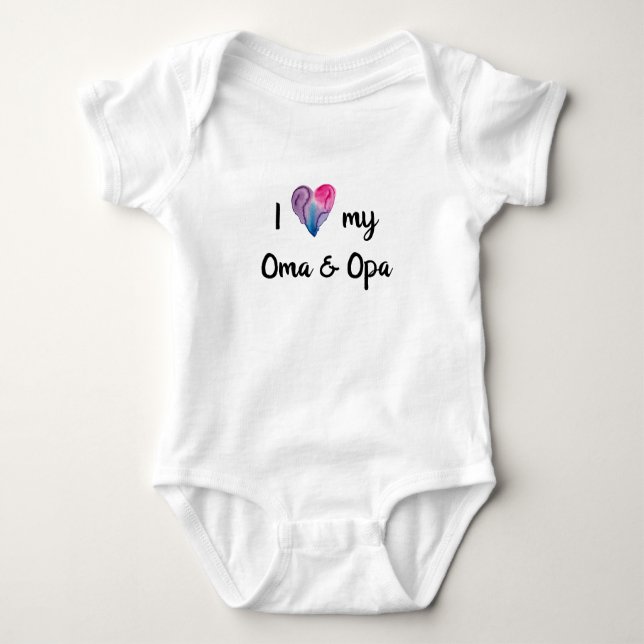 Ich Liebe mein Oma und Opa Baby Bodysuit Baby Strampler (Vorderseite)