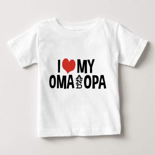 Ich Liebe mein Oma und Opa Baby T-shirt (Vorderseite)