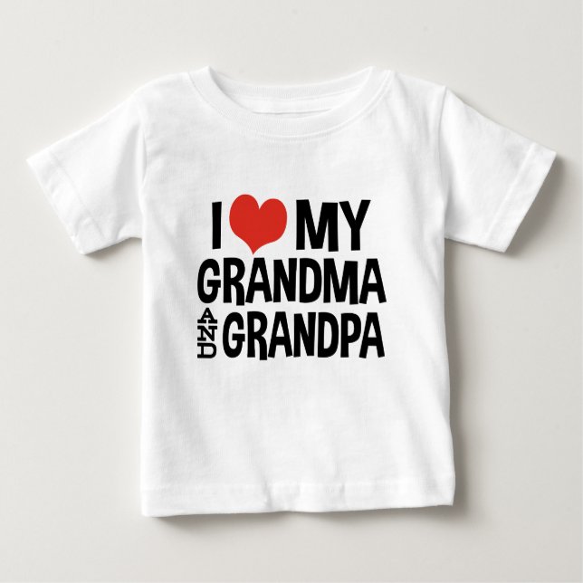 Ich Liebe mein Oma und Opa Baby T-shirt (Vorderseite)