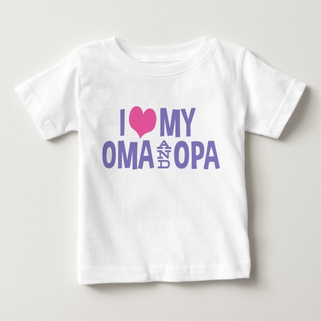 Ich Liebe mein Oma und Opa Baby T - Shirt (Vorderseite)