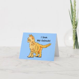 Ich Liebe mein Orinch! Tabby Kitten Illustration Karte