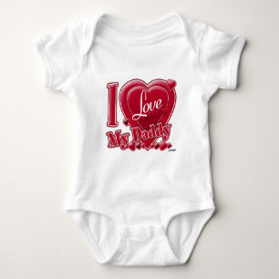 Ich Liebe Mein Papa rot - Herz Baby Strampler