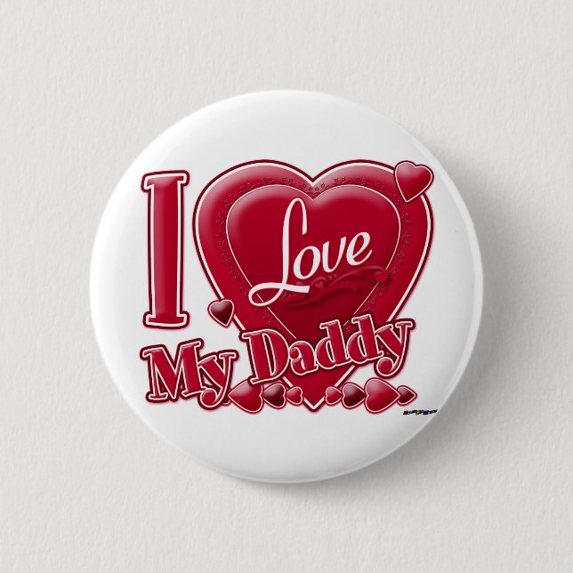 Ich Liebe Mein Papa rot - Herz Button (Vorderseite)