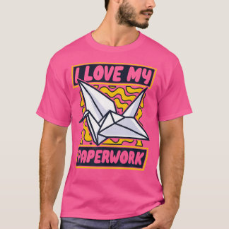 Ich Liebe mein Papierhandschuh Kranfaltband T-Shirt