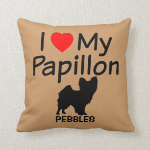 Ich Liebe mein Papillon Dog Kissen