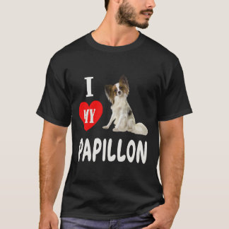 Ich Liebe mein Papillon Hund Familie Tierfrauen T-Shirt