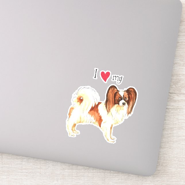 Ich Liebe mein Papillon Vinyl Sticker (Detail)