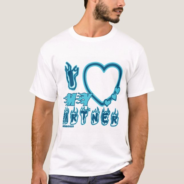  Ich Liebe Mein Partner Custom T - Shirt in BLUE (Vorderseite)