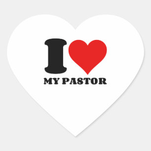 ICH LIEBE MEIN PASTOR Herz-Aufkleber