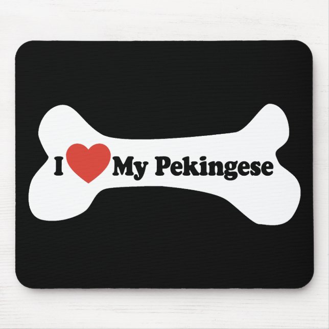 Ich Liebe mein Pekingese - Dog Bone Mousepad (Vorne)