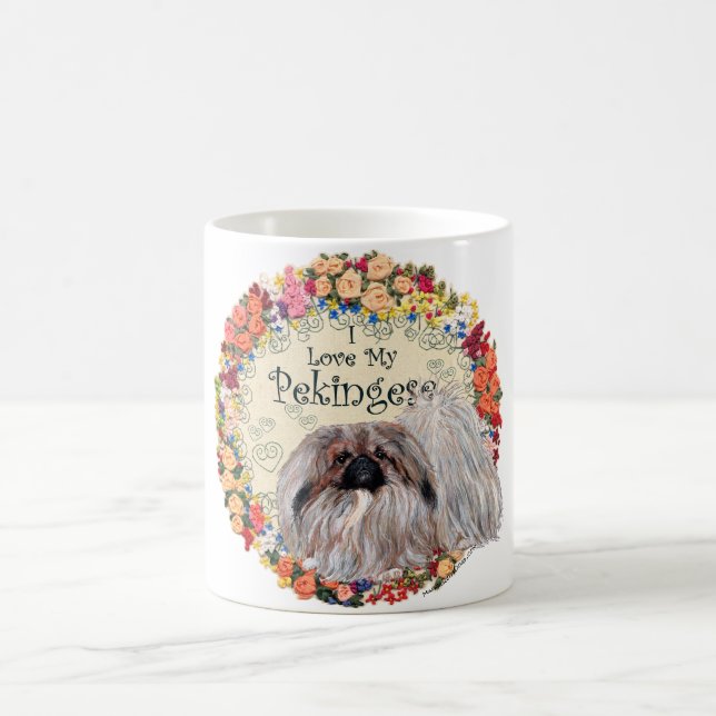 Ich Liebe mein Pekingese Kaffeetasse (Mittel)
