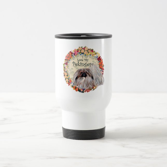 Ich Liebe mein Pekingese Reisebecher (Mittel)