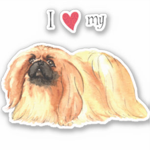 Ich Liebe mein Pekingese Vinyl Sticker