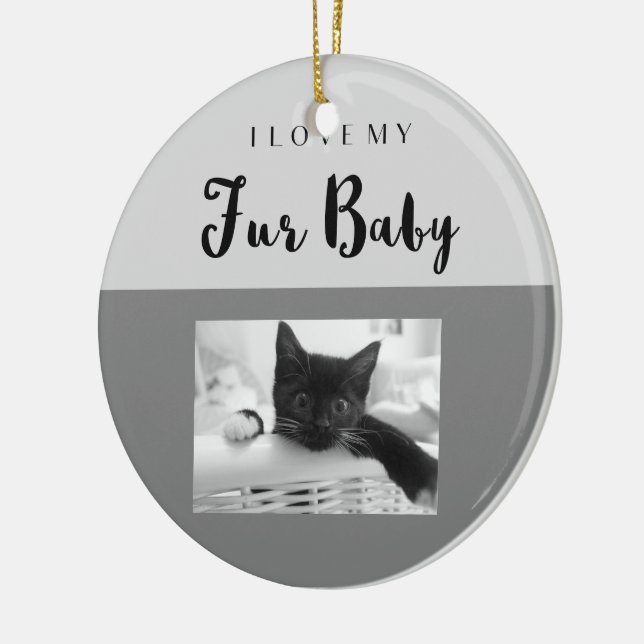 Ich Liebe mein Pelz Baby Custom Ornament (Links)