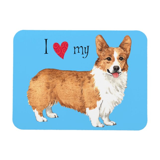Ich Liebe mein Pembroke Welsh Corgi Magnet (Horizontal)