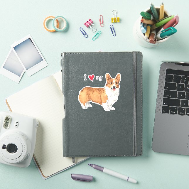 Ich Liebe mein Pembroke Welsh Corgi Vinyl Sticker (iPad Hülle)