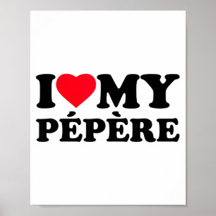 Ich liebe mein Pepere Herz Opa Familie Poster