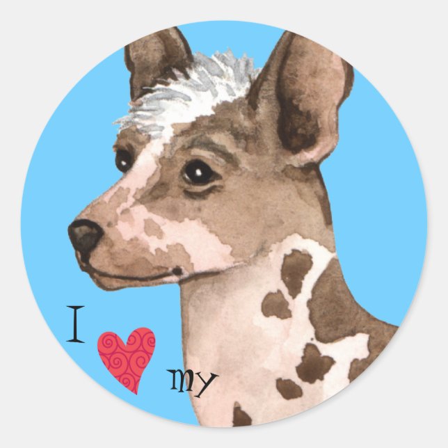 Ich Liebe mein peruanisches Inka Orchid Runder Aufkleber (Vorderseite)