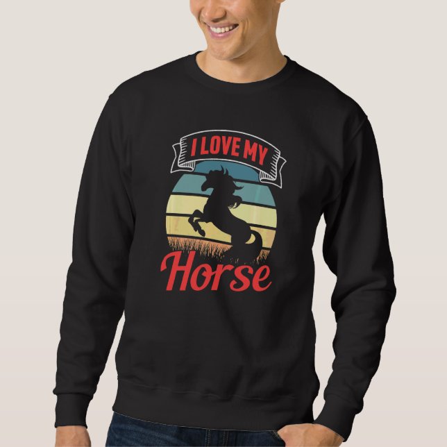 Ich Liebe mein Pferderennfahrer Sweatshirt (Vorderseite)
