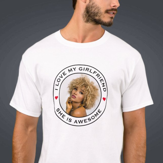 Ich Liebe mein Phantastisches Foto Girlfriend Text T-Shirt (Von Creator hochgeladen)