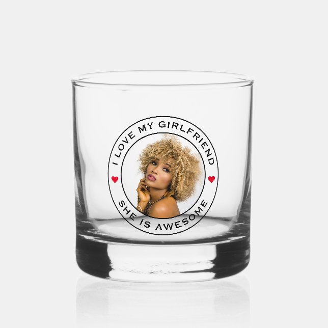 Ich Liebe mein Phantastisches Foto Girlfriend Text Whiskyglas (Vorderseite)