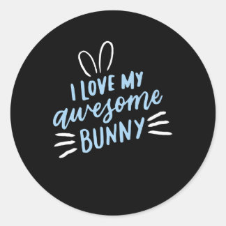 Ich Liebe mein Phantastisches Sonnenbad | Rabbit L Runder Aufkleber